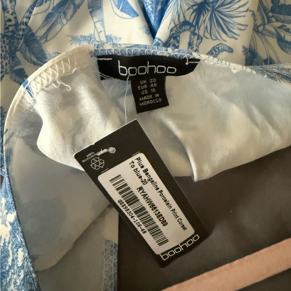 Blue and White Cropped Corset Top - Picture 3 of 3
